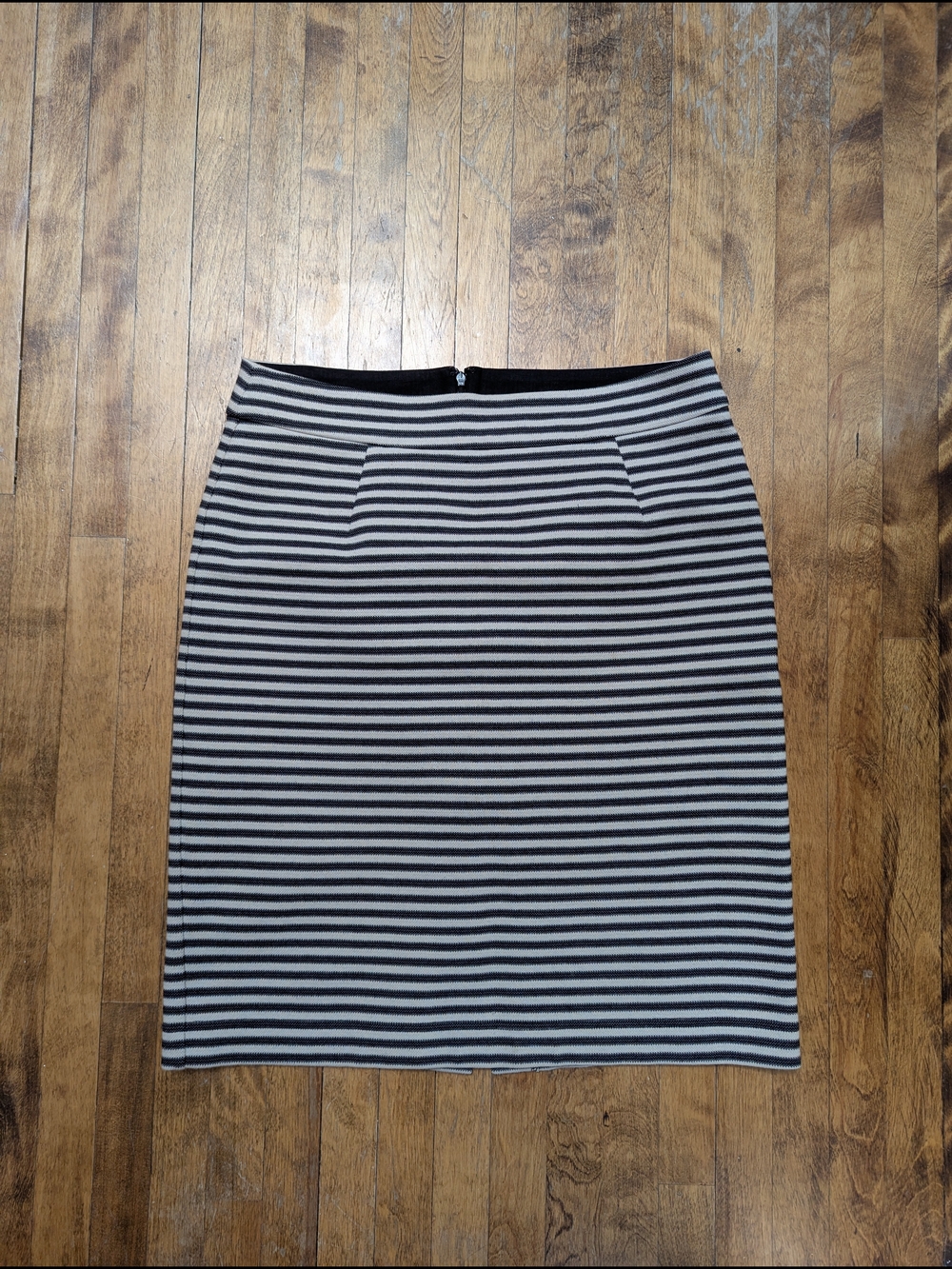 Banana Republic Black and White Striped Knit Pencil Skirt